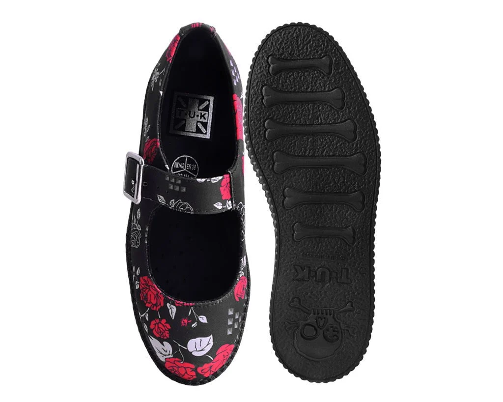 Black & Red Rose Viva Low Mary Jane - Image 4