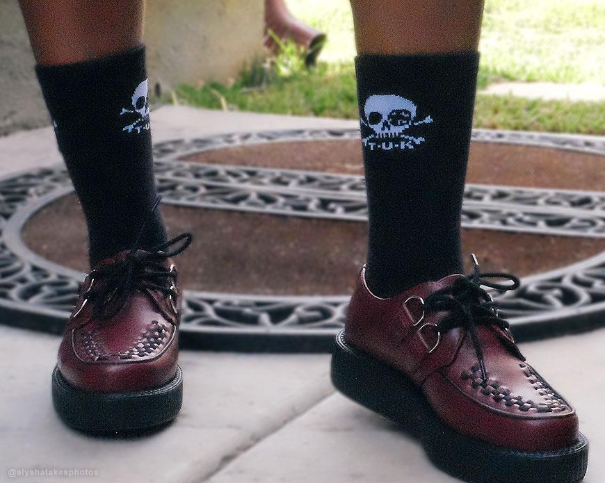 Black T.U.K. Skull Logo Women’s Sock - Image 2