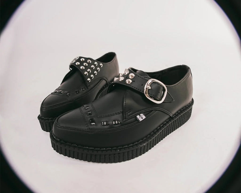 Black TUKskin™ Studded Buckle Pointed Creeper - Image 2