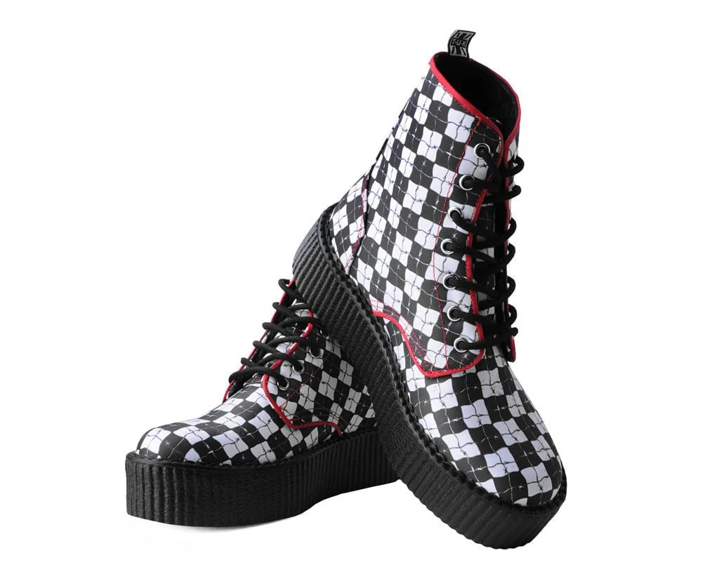 Black & White Checkered Barbwire Mondo Boot - Image 3
