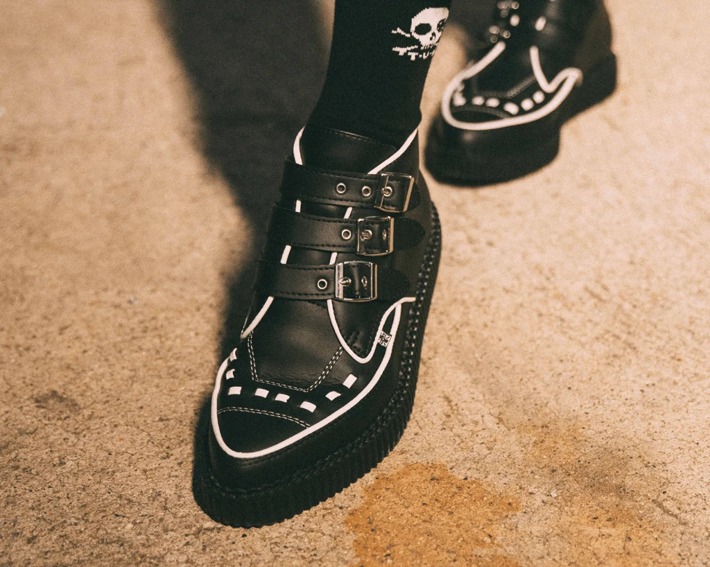 Black & White Trim Pointed Buckle Boot - Image 2
