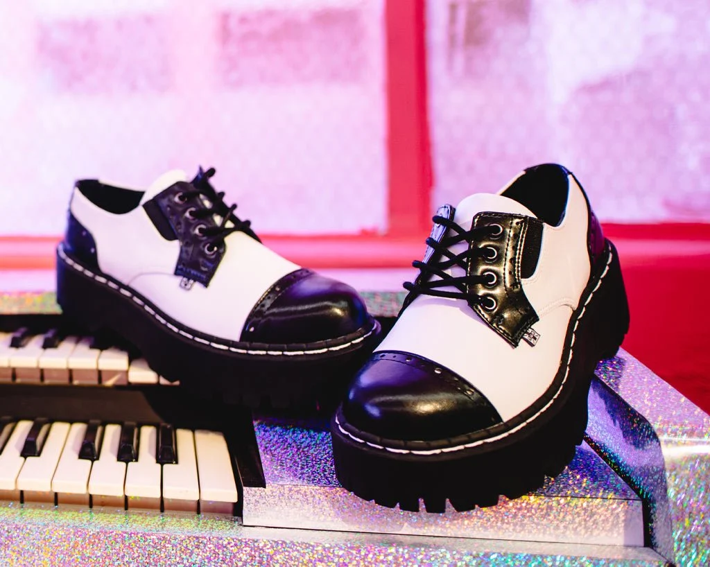Black & White TUKskin™ Double Decker Brogue - Image 2