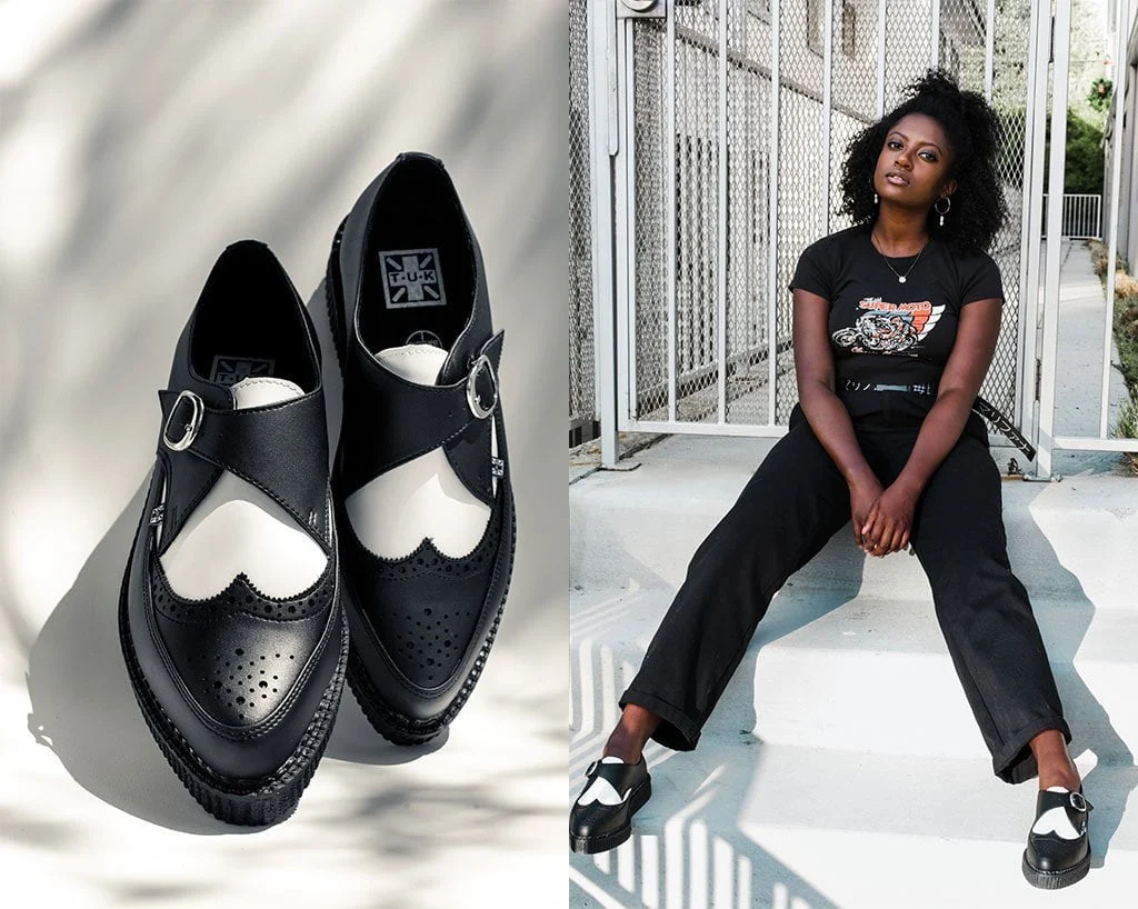 Black & White TUKskin™ Wing Buckle Pointed Creeper - Image 7