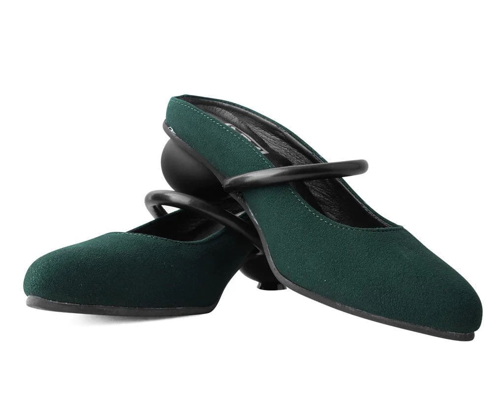 Cedar Green Faux Suede Ball Heel - Image 3