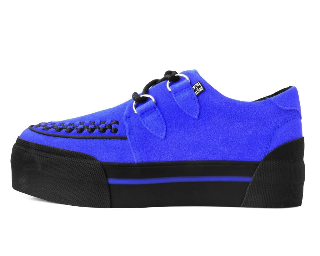 Cobalt Blue Suede Platform Creeper Sneaker - Image 5