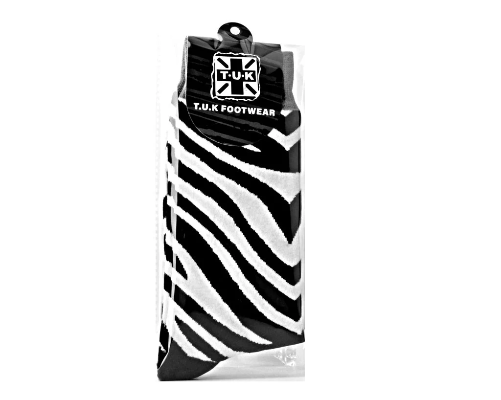Grey Stripe Zebra Crew Sock - Image 2