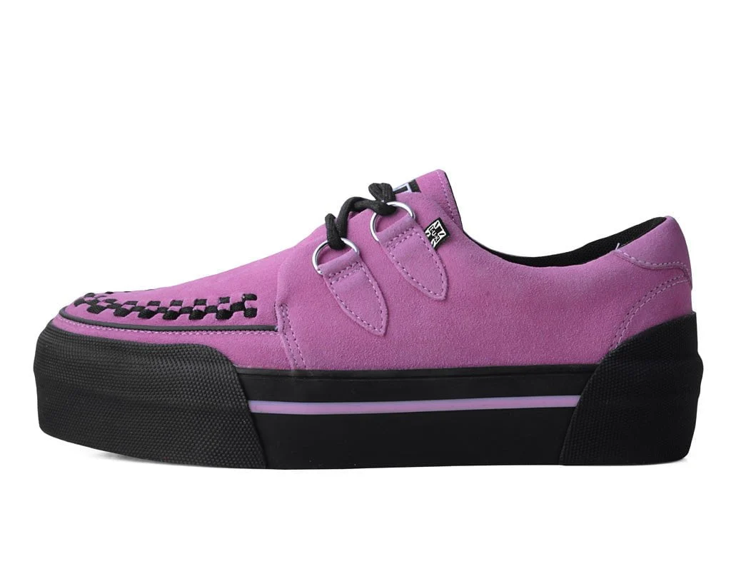 Pink Suede Platform Creeper Sneaker - Image 5