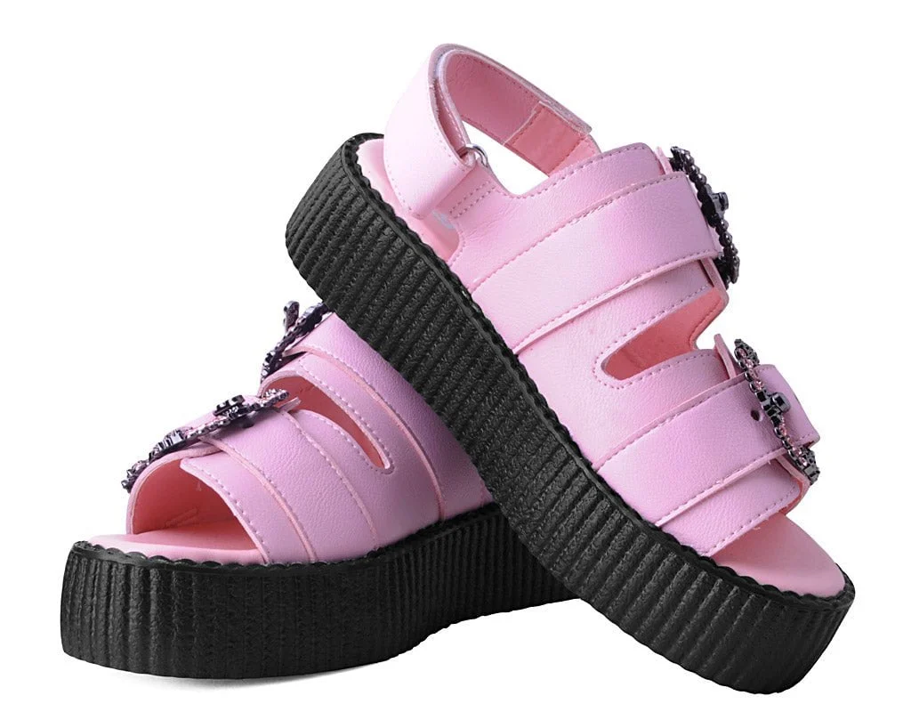 Pink TUKskin™ 2-Buckle Diamond Sandal - Image 3
