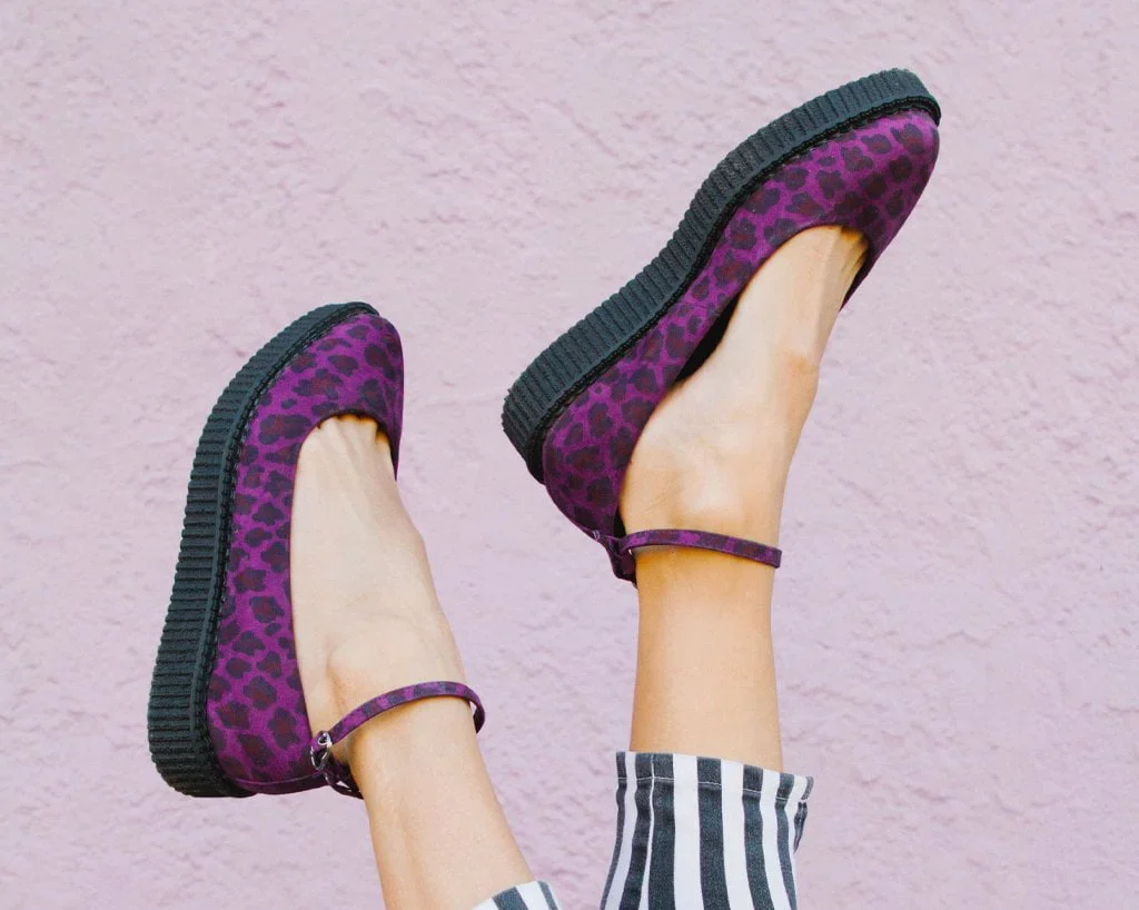 Purple Leopard Pointed Ballet Creeper - Image 2