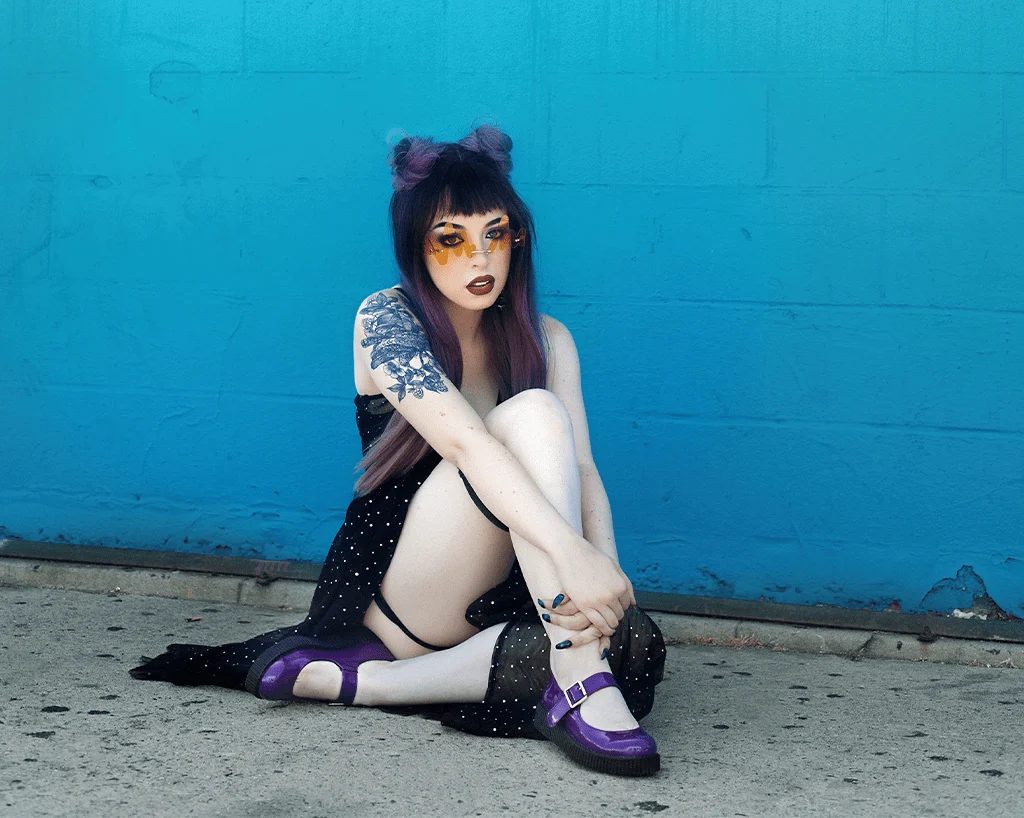 Purple Metallic TUKSkin™ Viva II Mary Jane - Image 6