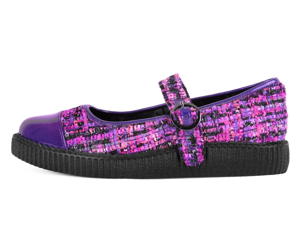 Purple Tweed Pointed Mary Jane - Image 6