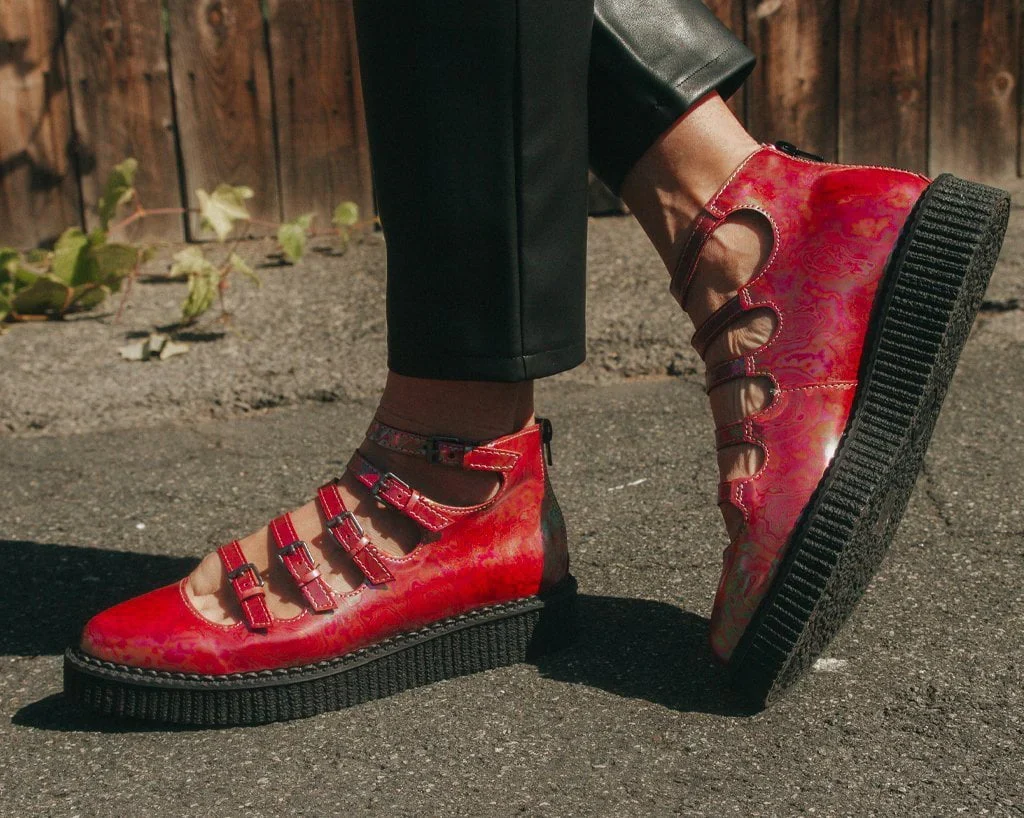 Red Oil Slick Multi-Strap Mary Jane - Image 2