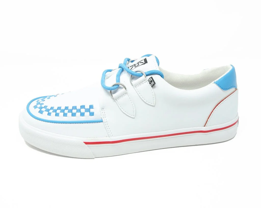White TUKskin™ Red & Blue Trim Interlace Sneaker - Image 4